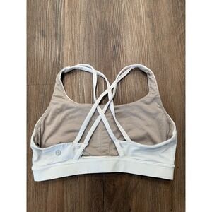 Lululemon White Criss Cross Back Sports Bra Size 8 Activewear Workout‎ Top